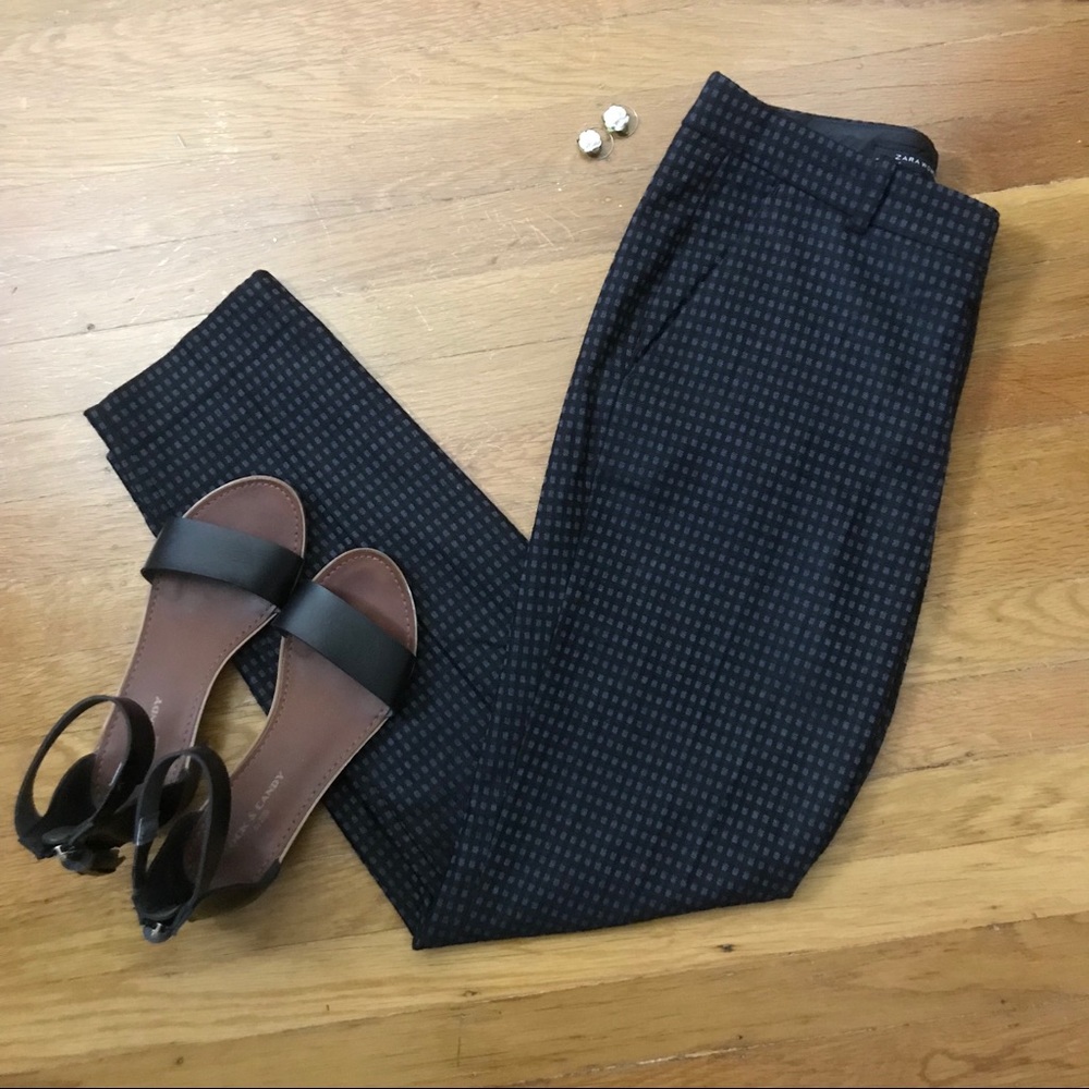 ZARA WOMAN Checkered Dress Pants, Size SMALL